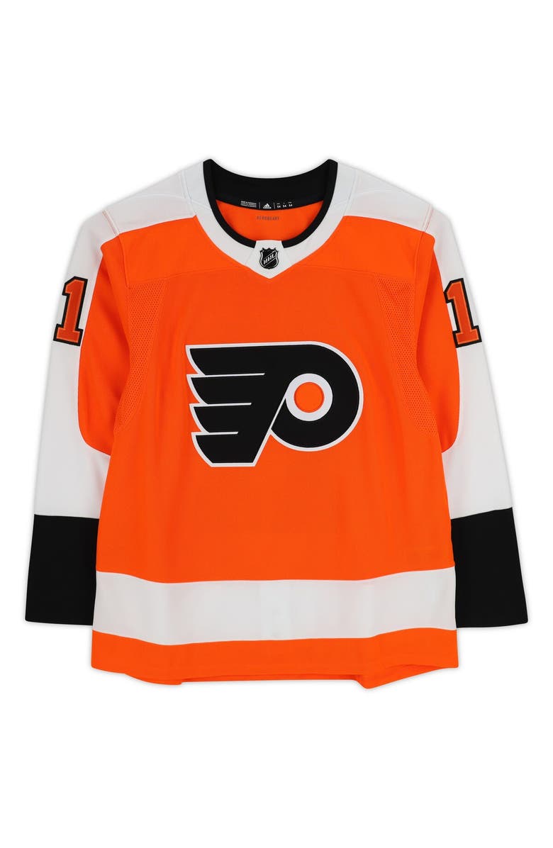 FANATICS AUTHENTIC Travis Konecny Philadelphia Flyers Autographed Orange Adidas Authentic Jersey, Alternate, color, 