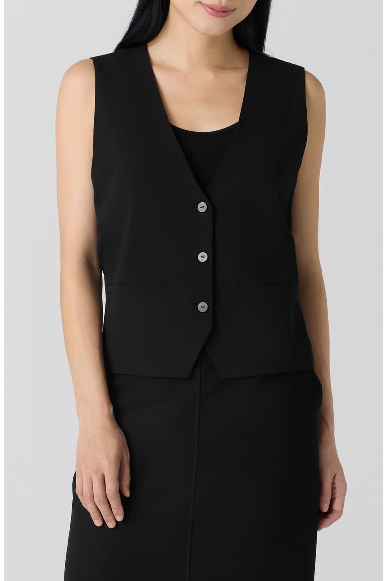 V-Neck Silk Vest, Main, color, BLACK