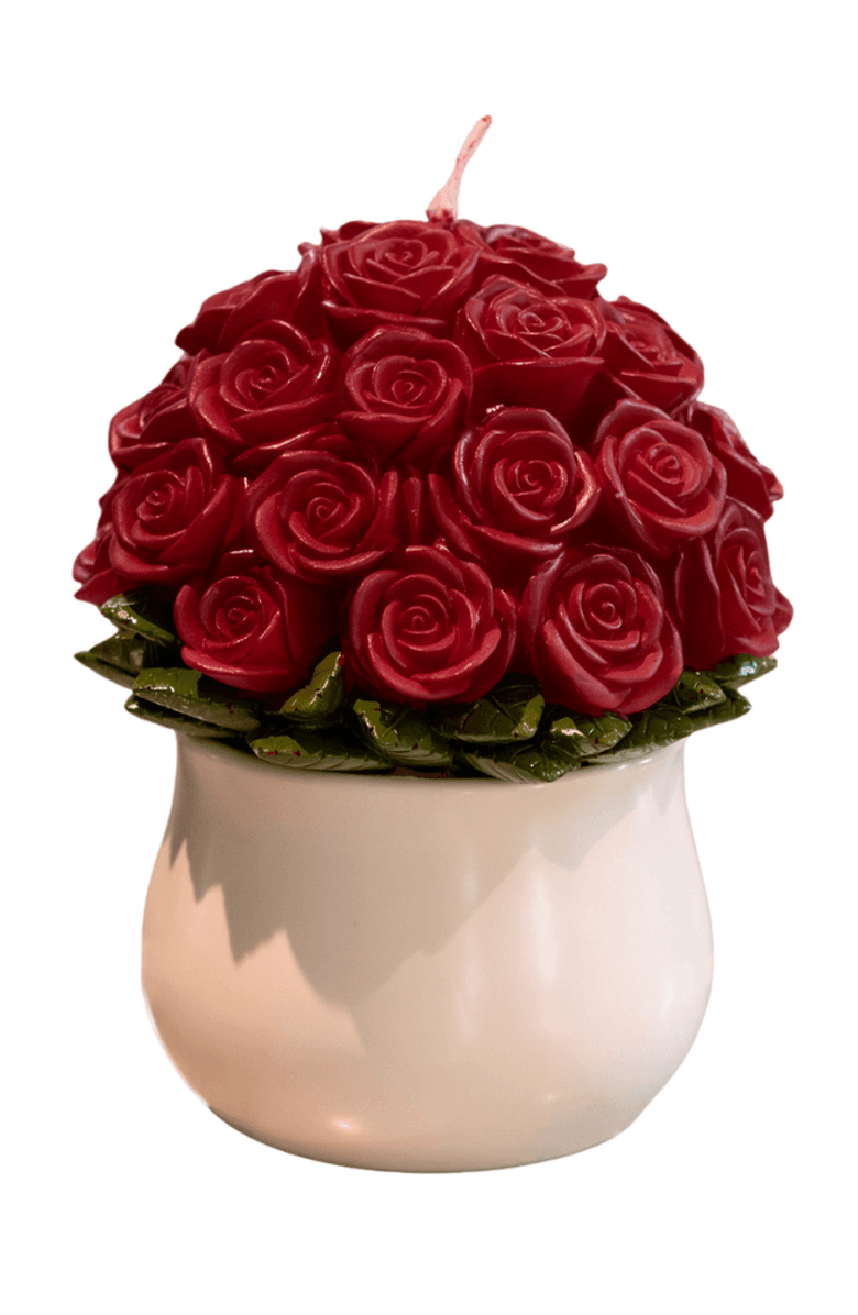 Southlake gifts Rose Bouquet Scented Candle, Main, color, Dark Red Rose