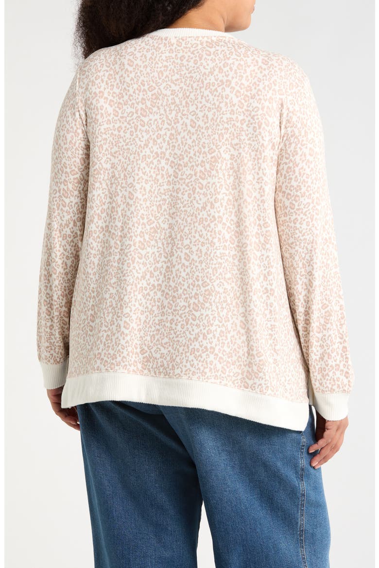 Crewneck Pullover, Alternate, color, CREAM/ TAUPE/ PINK MULTI