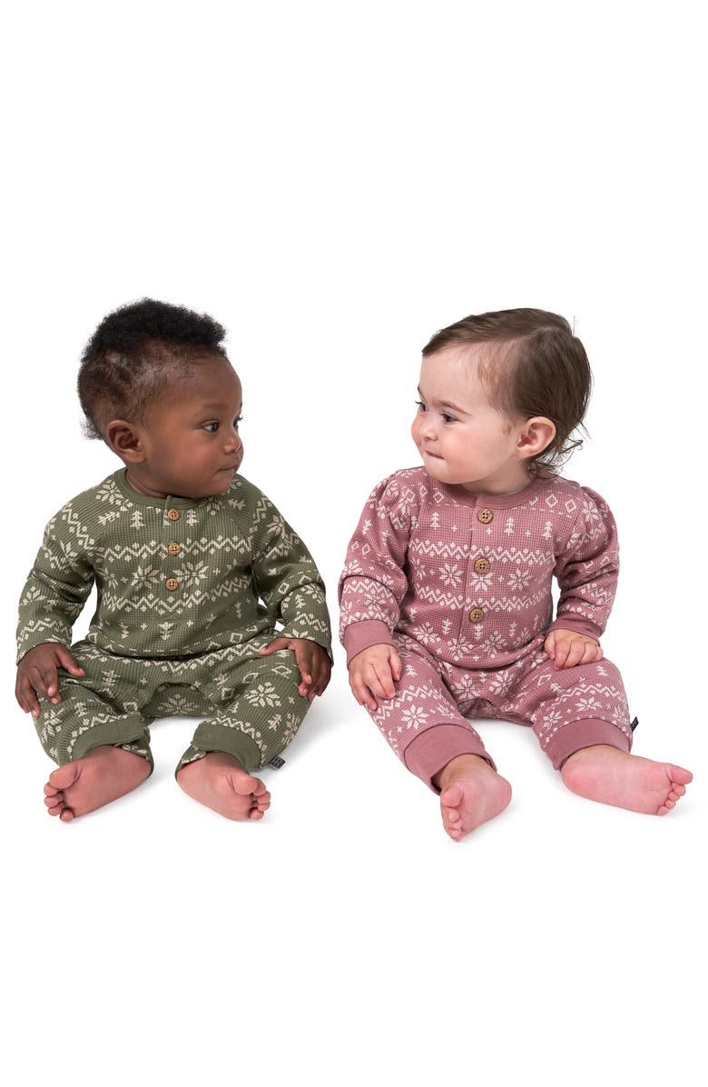 Modern Moments<sup
™</sup
 by Gerber Waffle Knit Romper, Alternate, color, Little Apples