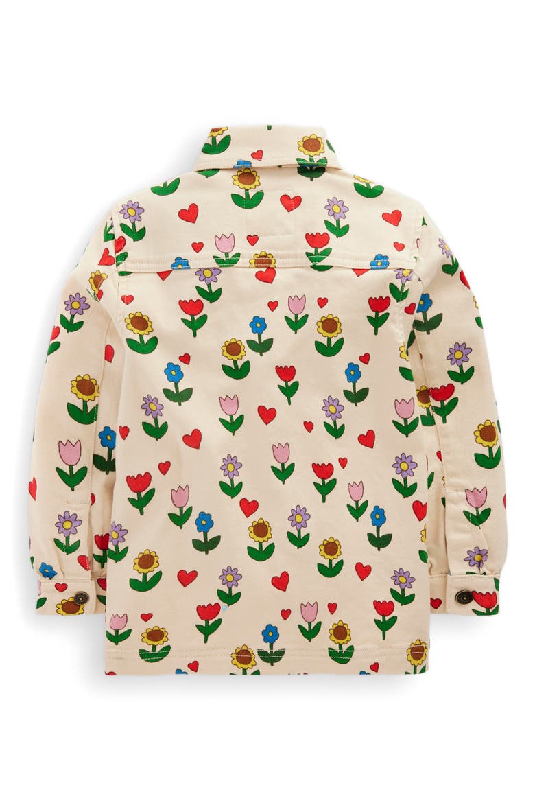 Kids' Floral Denim Jacket, Alternate, color, IVORY SUNFLOWER GARDEN