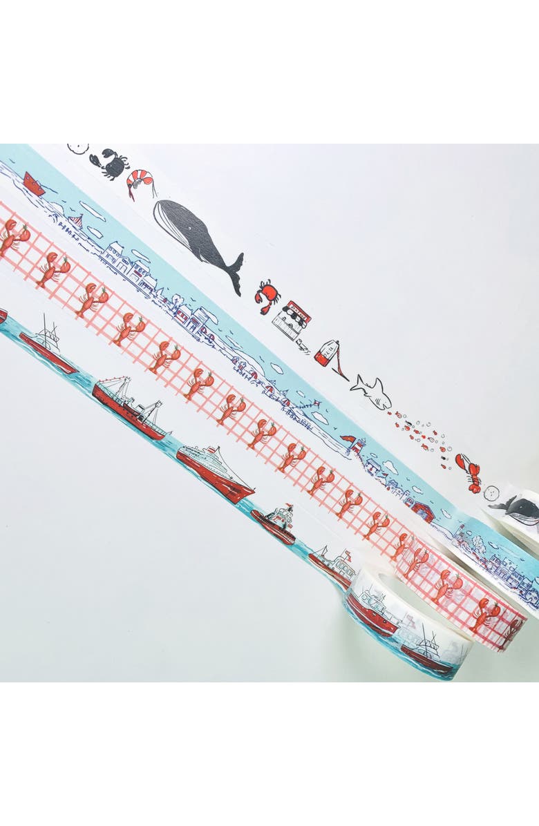 Ramus & Co Salty Life Everyday Beach/Nautical Masking Tape - 4ct Rolls, Assorted, Alternate, color, Multi-Pack