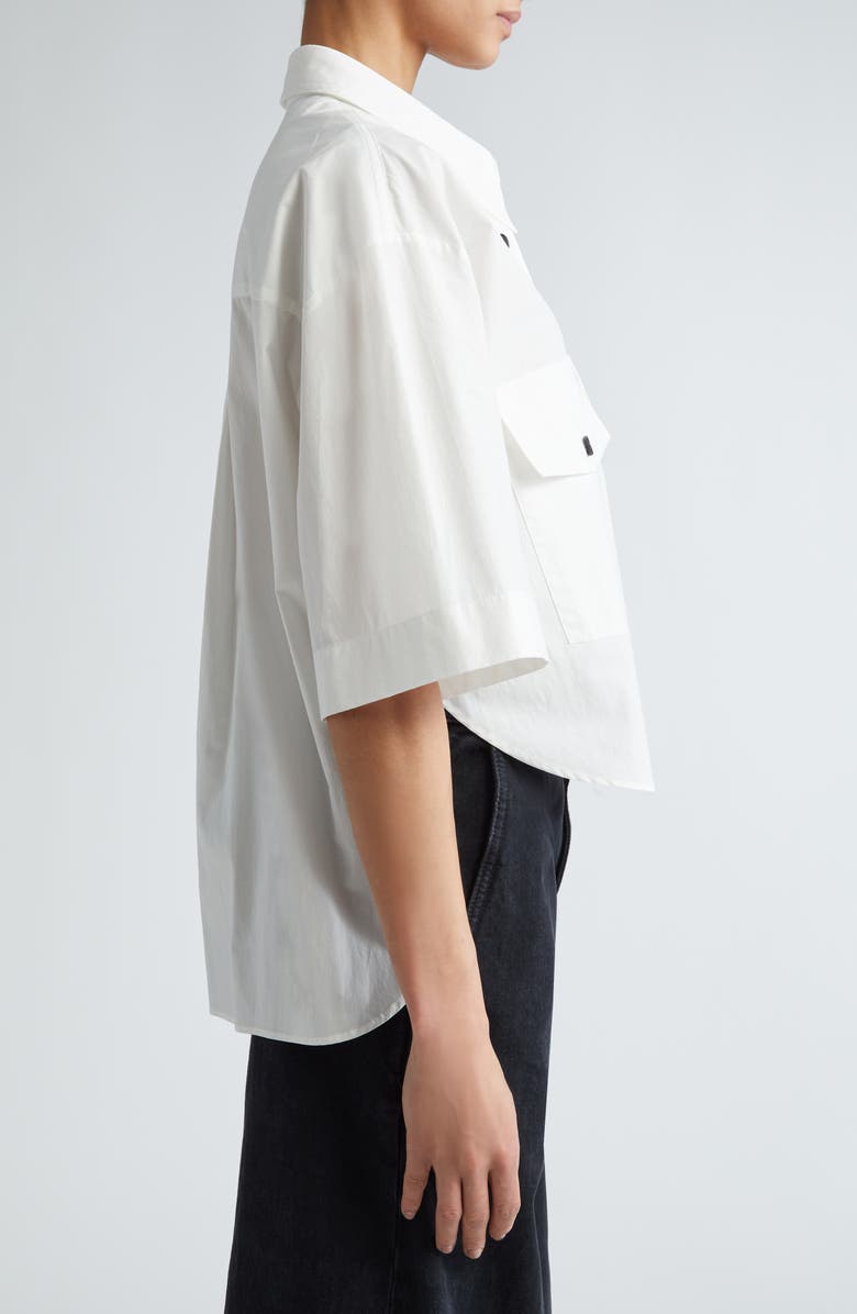 Khaite The Mahsha High-Low Cotton Poplin Button-Up Shirt, Alternate, color, 