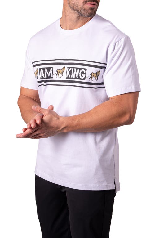 Maceoo I Am King Graphic T-shirt In White