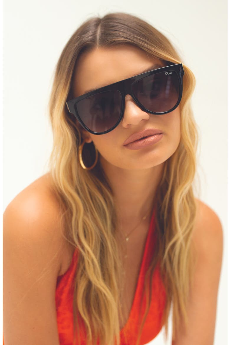 Australia Last Night 57mm Flat Top Sunglasses, Alternate, color, BLACK/ SMOKE