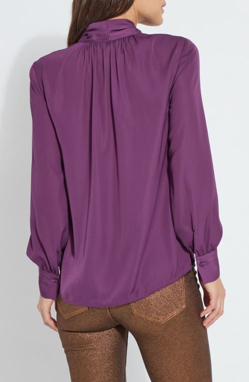 Lyssé Janis Scarf Neck Pull On Blouse In Advent Candle In Purple