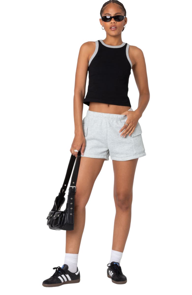 EDIKTED Garnet Cargo Sweat Shorts, Alternate, color, Light-Gray