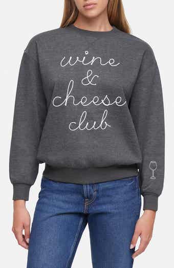 Wildfox Wine & Cheese Charlie Embroidered Sweatshirt