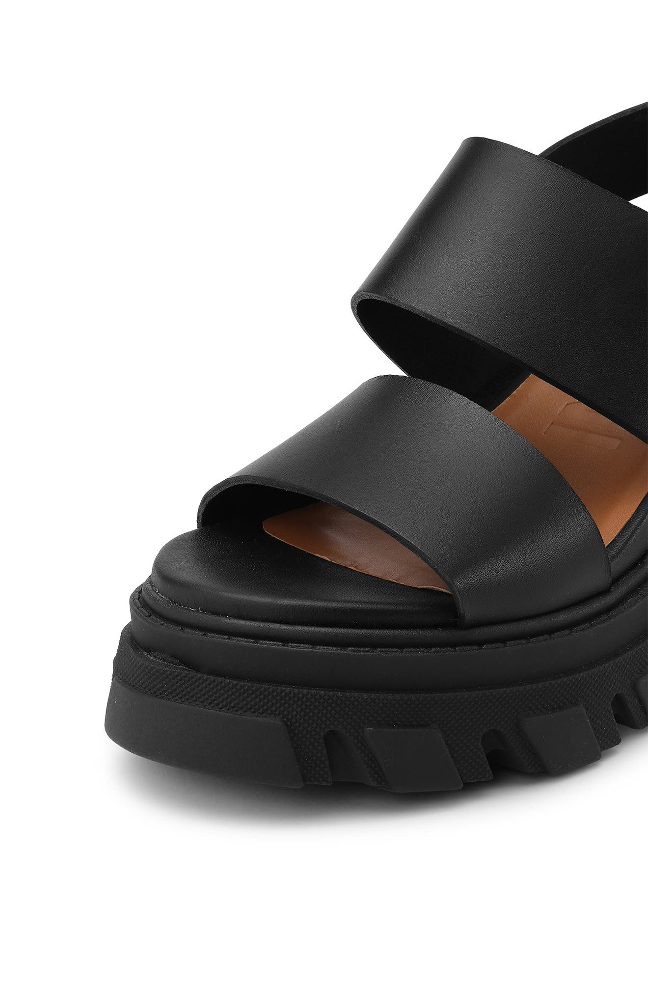 Ganni Cleated Platform Sandal, Alternate, color, 