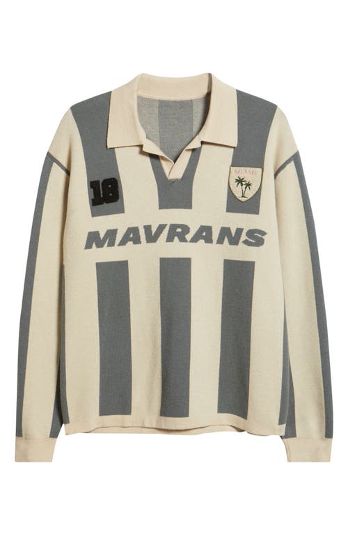 Mavrans Stripe Long Sleeve Knit Soccer Jersey In Gray