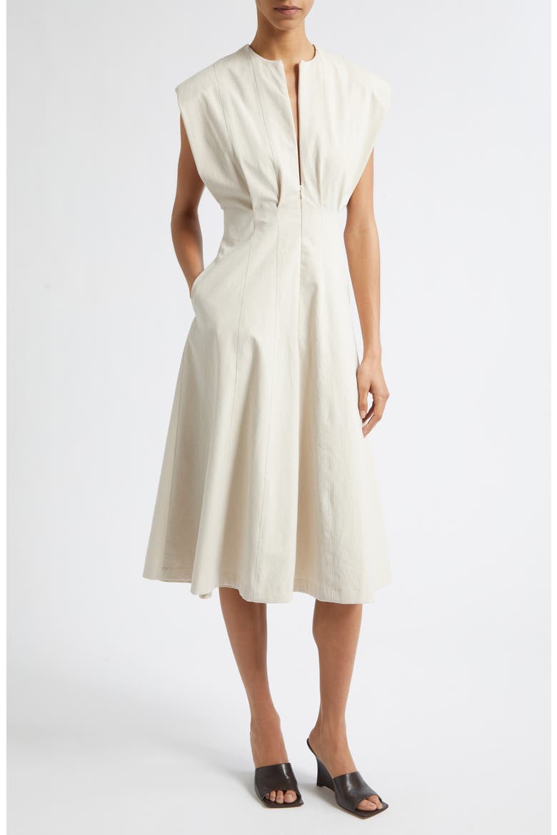 Adina Sleeveless Fit & Flare Dress, Main, color, BEIGE