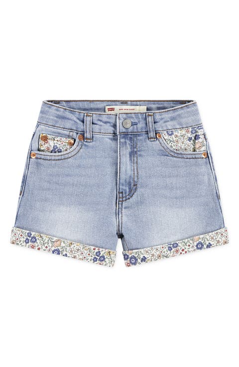 Kids' Floral Print Denim Shorts (Little Kid)