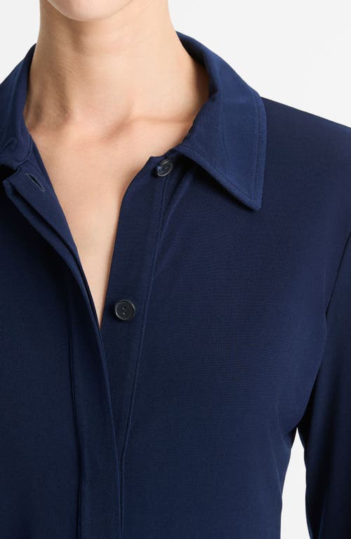 Shop Vince Long Sleeve Polo Dress In Navy