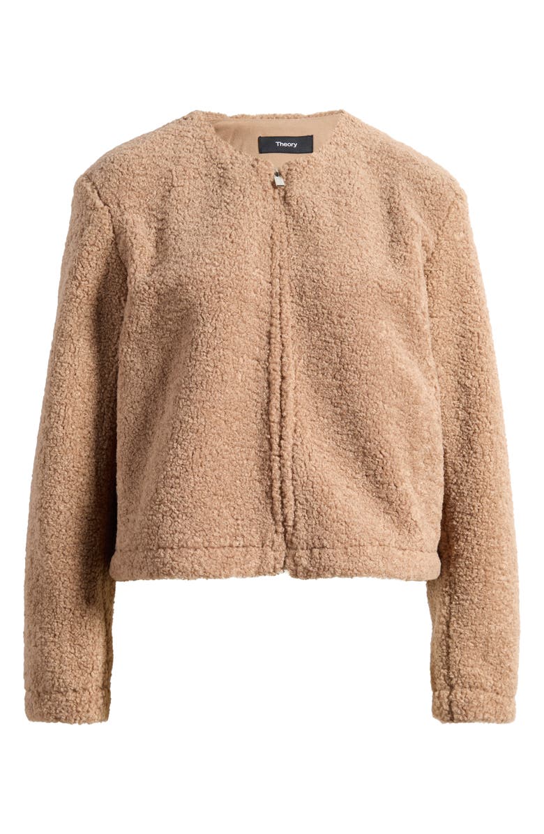 Theory Front Zip Fleece Jacket, Alternate, color, Palomino