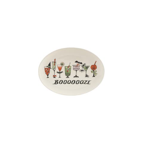 Stoneware Booooooze Halloween Platter