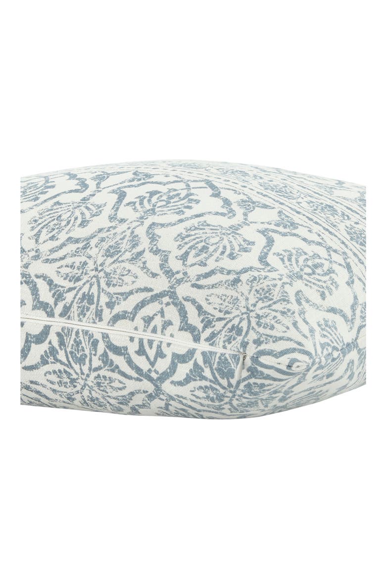 Antique Floral Cotton Throw Pillow, Alternate, color, LIGHT BLUE