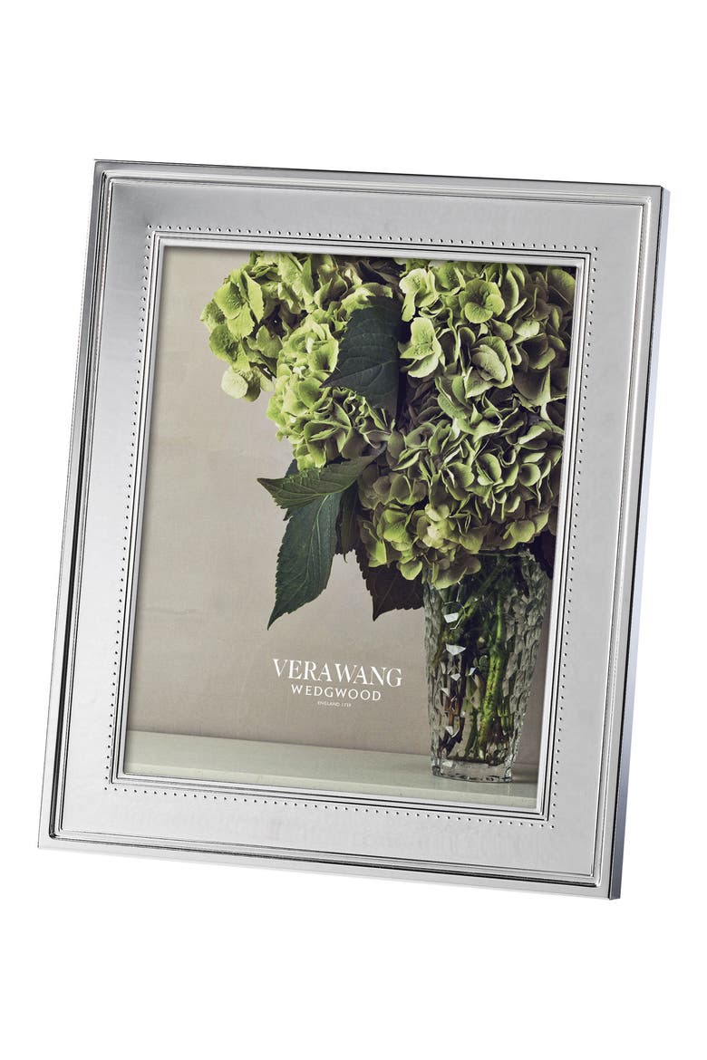 x Wedgwood Grosgrain Picture Frame, Main, color, METALLIC SILVER