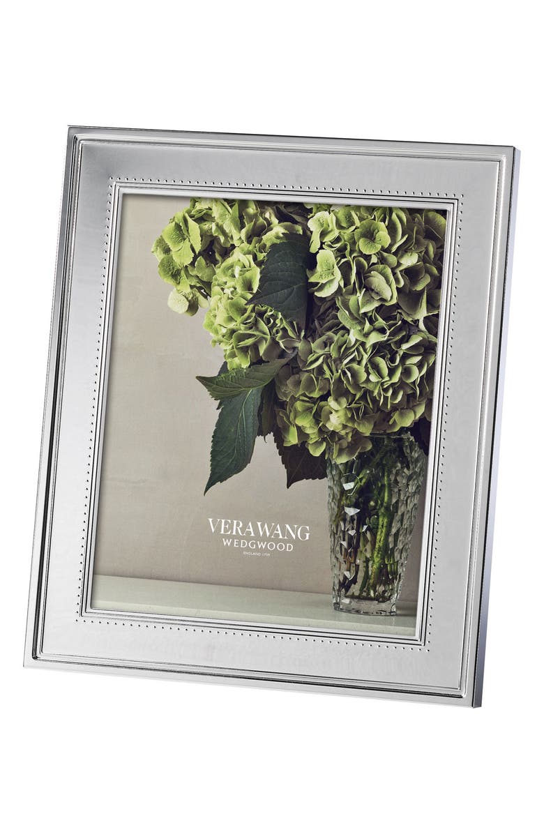 Vera Wang x Wedgwood Grosgrain Picture Frame, Main, color, Metallic Silver