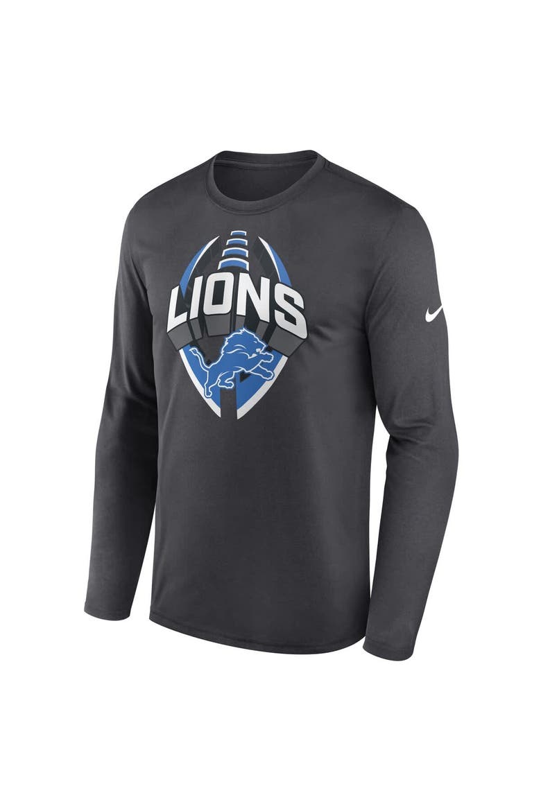 Men's Nike Anthracite Detroit Lions Primetime Legend Icon Performance Long Sleeve T-Shirt, Alternate, color, Anthracite