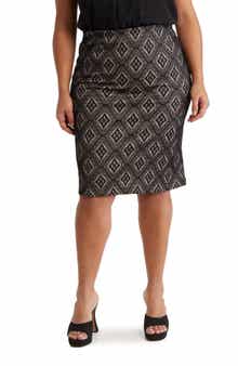 Renee C Diamond Print Pencil Skirt