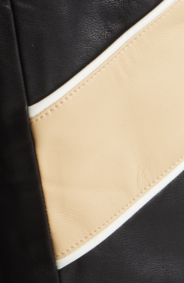 BY.DYLN Tobaias Colorblock Faux Leather Moto Jacket, Alternate, color,