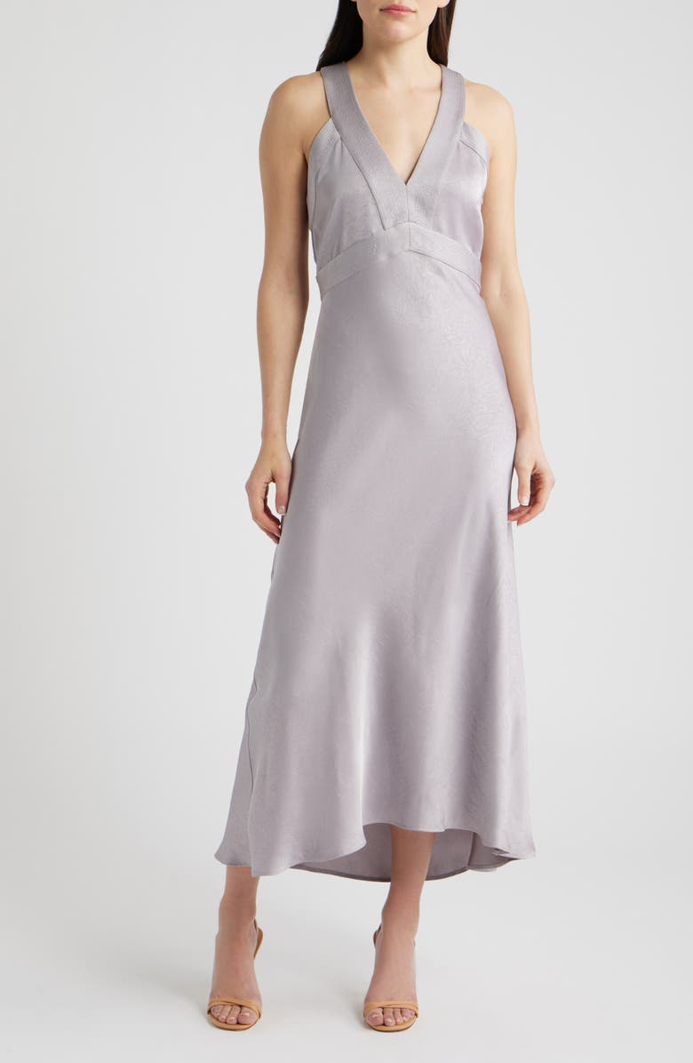 BOSS Orange Danden Crinkle Satin Maxi Dress, Main, color, Purple