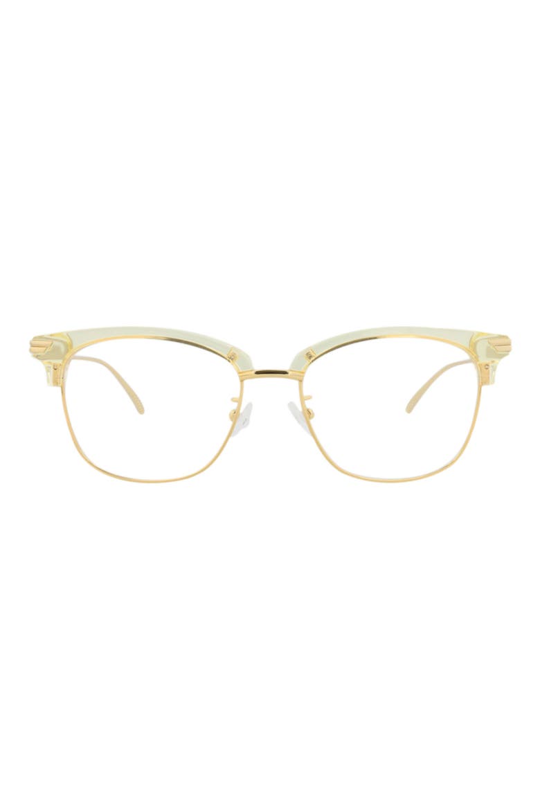 53mm Round Optical Glasses, Main, color, BEIGE GOLD TRANSPARENT