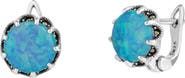 Spero London Round Opal High Quality Sterling Silver Earrings