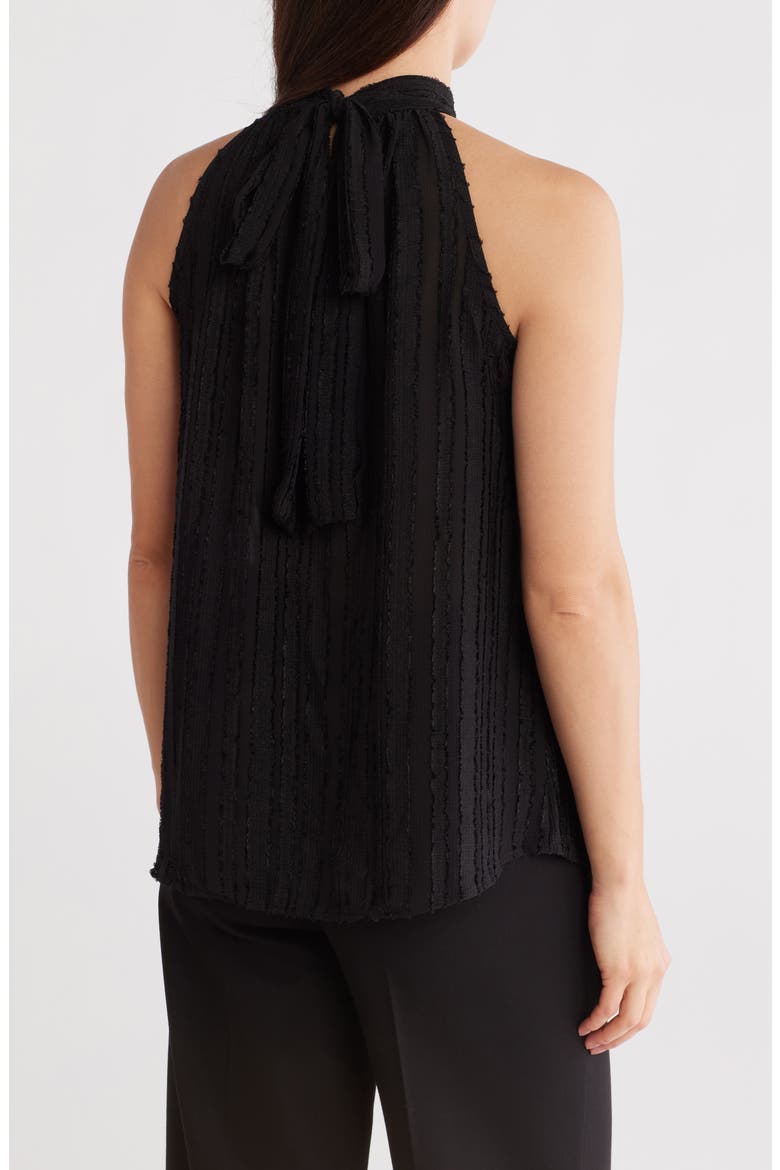 Sheer Texture Halter Neck Top, Alternate, color, BLACK