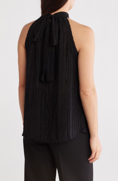 RENEE C RENEE C SHEER TEXTURE HALTER NECK TOP 