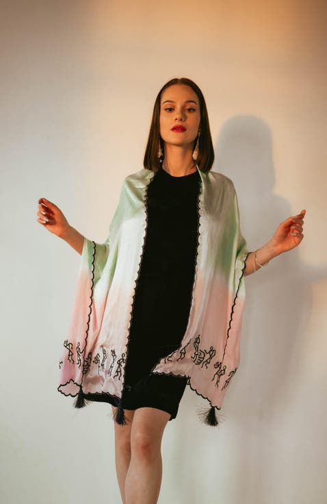 Varli Embroidered Shaded Scarf