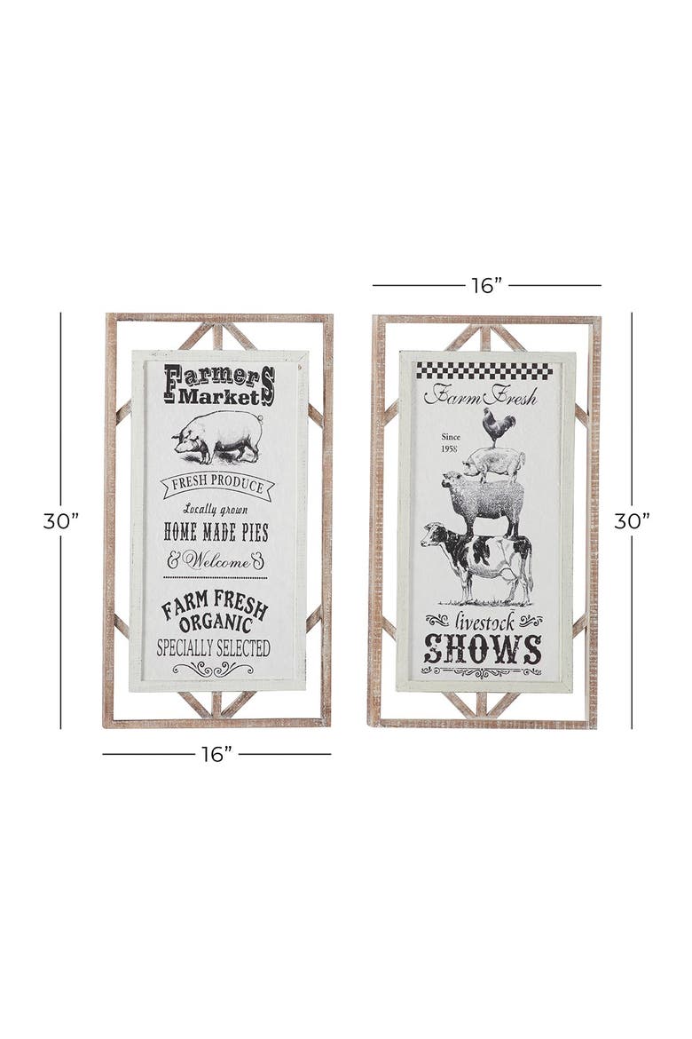 White Wood Farmhouse Text Wall Decor - Set of 2, Alternate, color, MULTI
