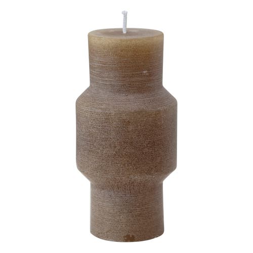 Storied Home Unscented Pillar Candle In Brown