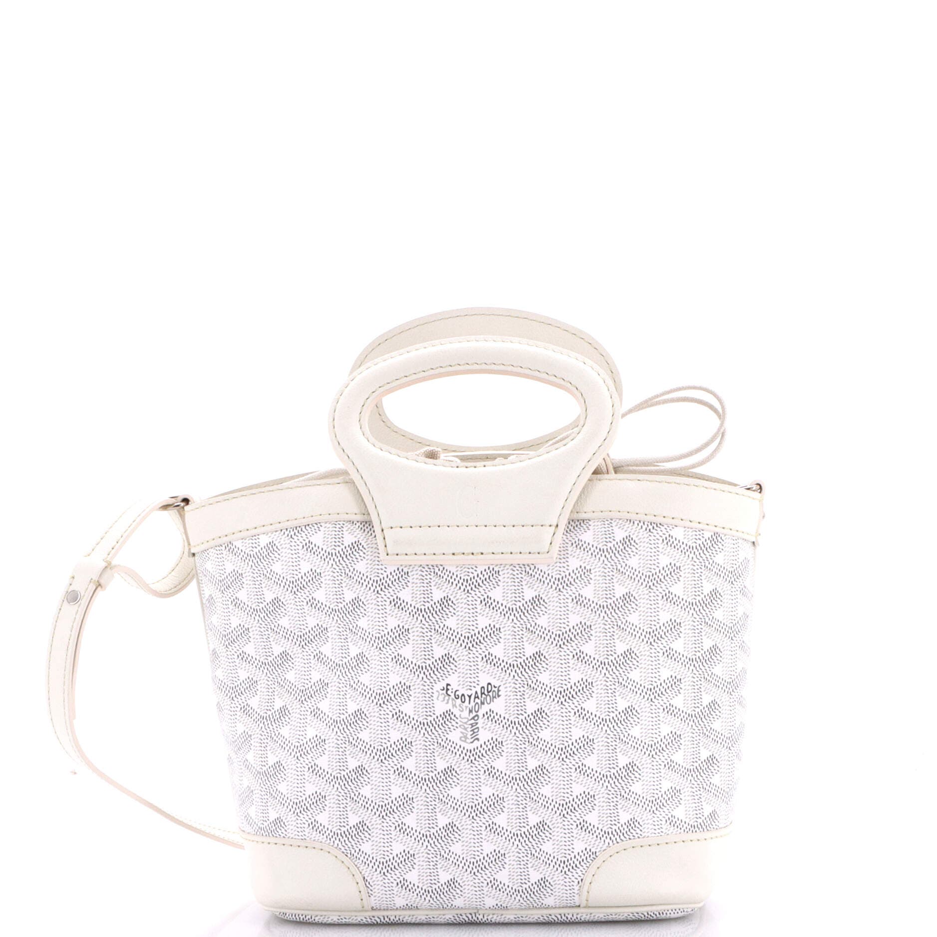 Pre-Owned Goyard Beluga Bag Coated Canvas Mini, Main, color, White