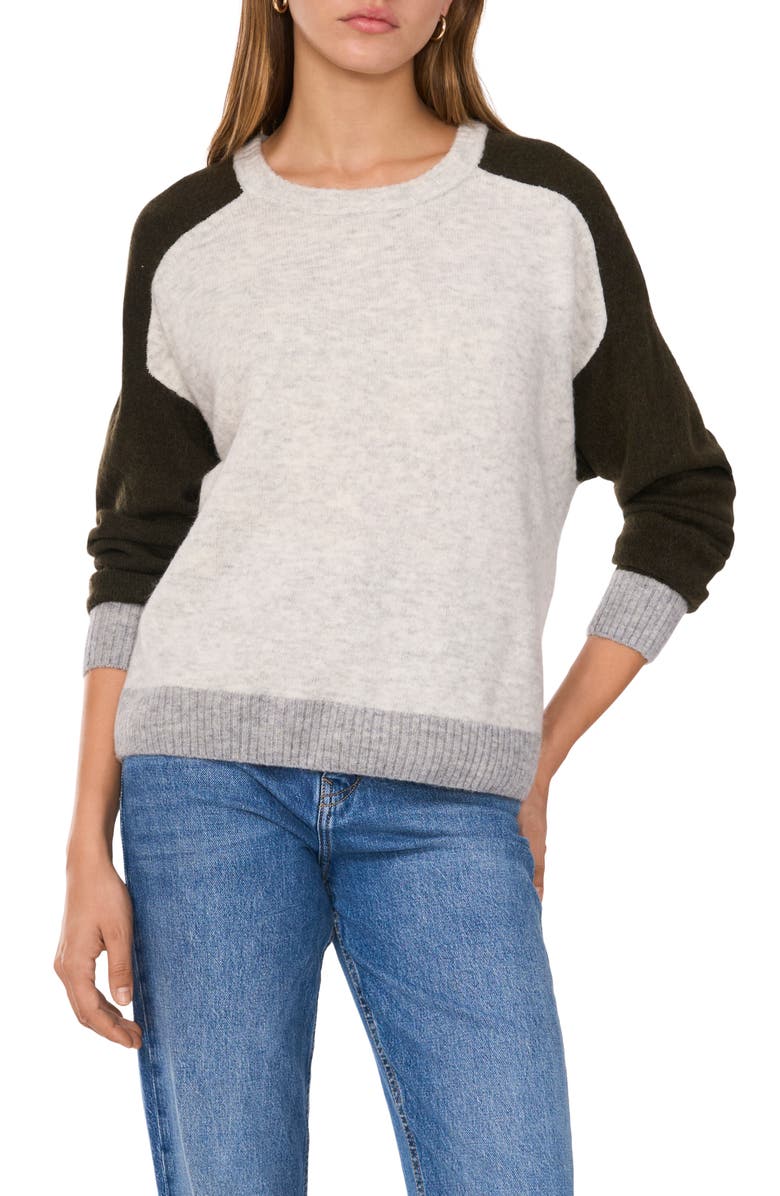 Vince Camuto Colorblock Raglan Sleeve Sweater, Main, color, 