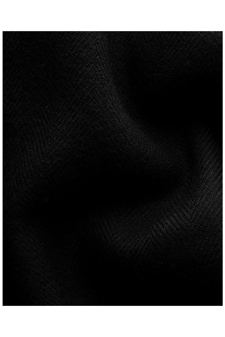 Herringbone Merino Wool Scarf, Alternate, color, BLACK