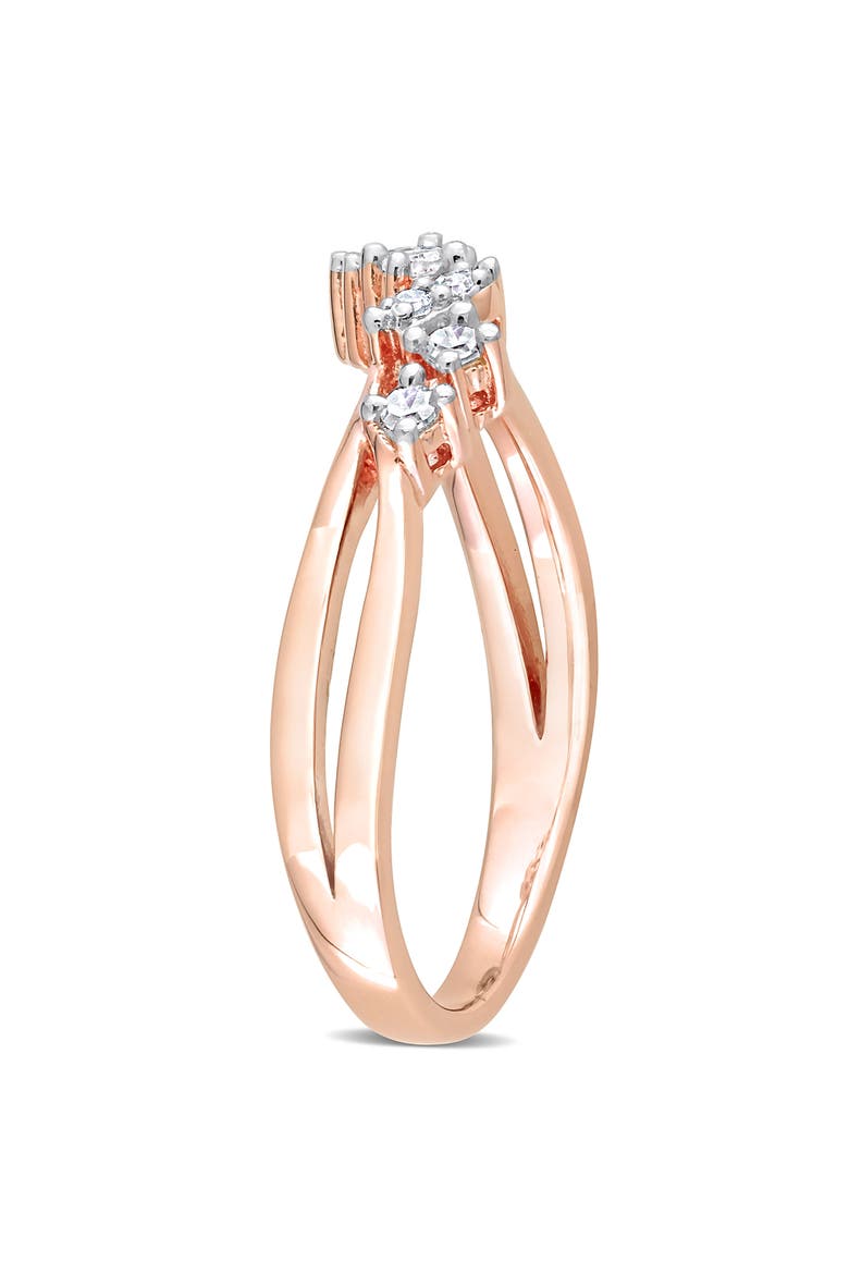 Wavy Diamond Ring - 0.17ct., Alternate, color, ROSE GOLD