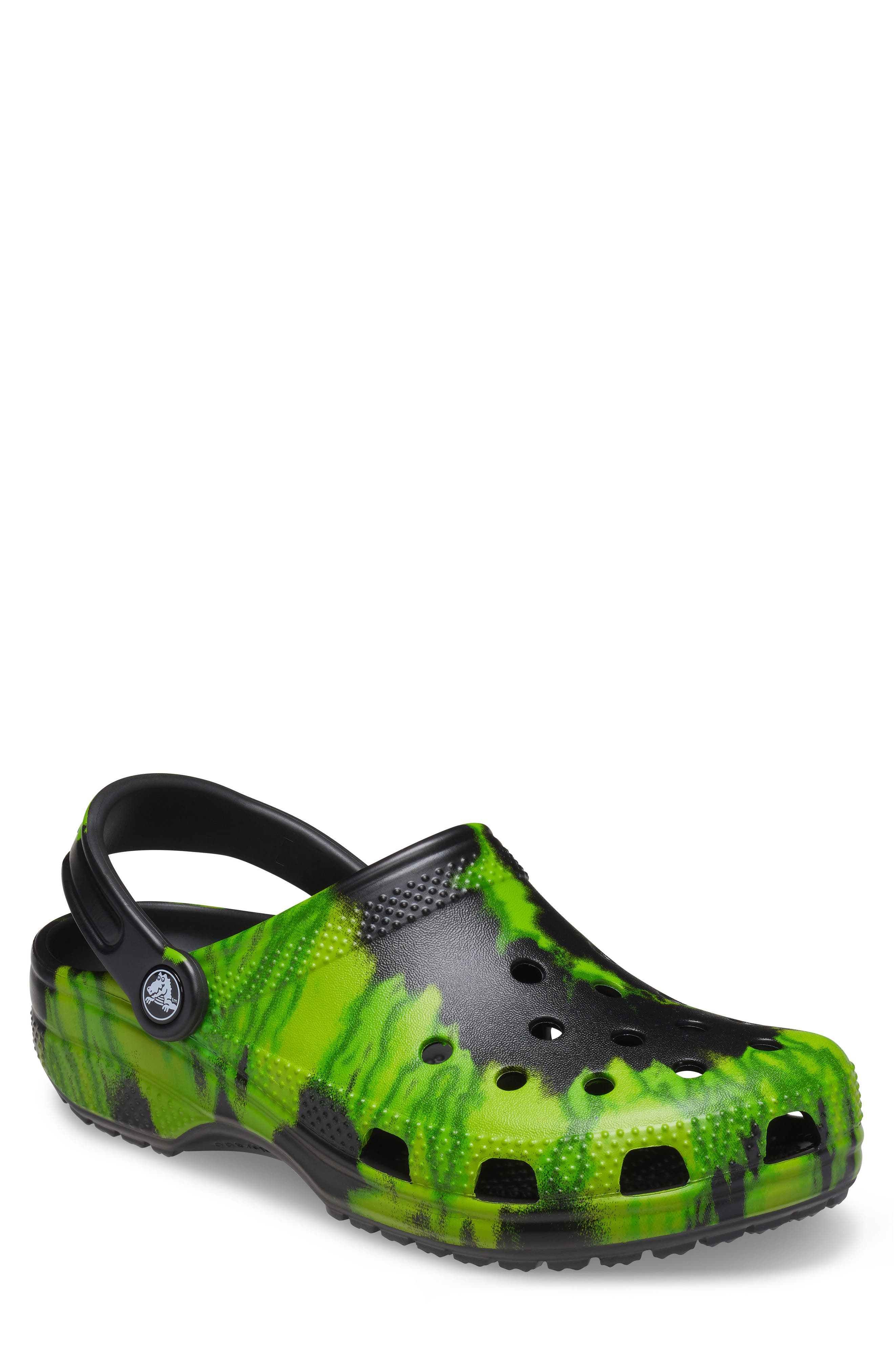 Classic Tie Dye Graphic Clog, Main, color, BLACK/ LIME PUNCH