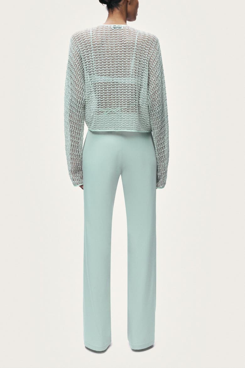 Straight Leg Mid Rise Trousers, Alternate, color, Mint Green