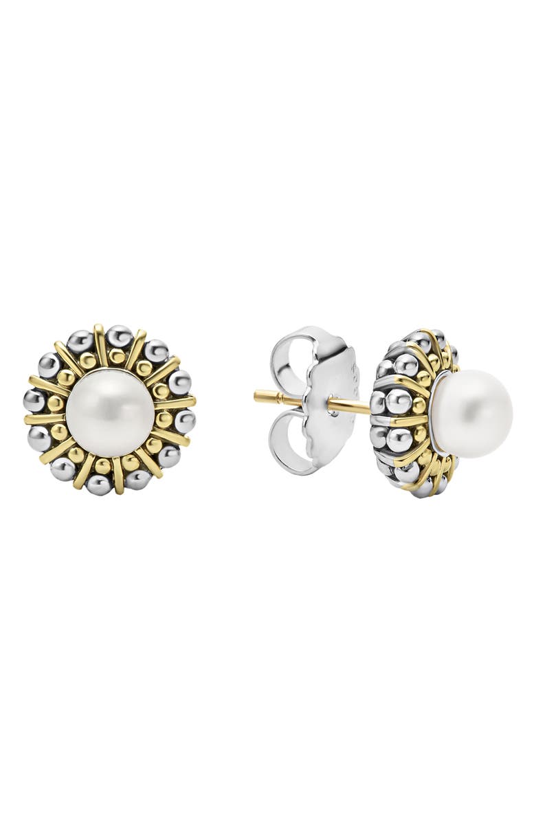 LAGOS Luna Cultured Pearl Stud Earrings, Alternate, color, 