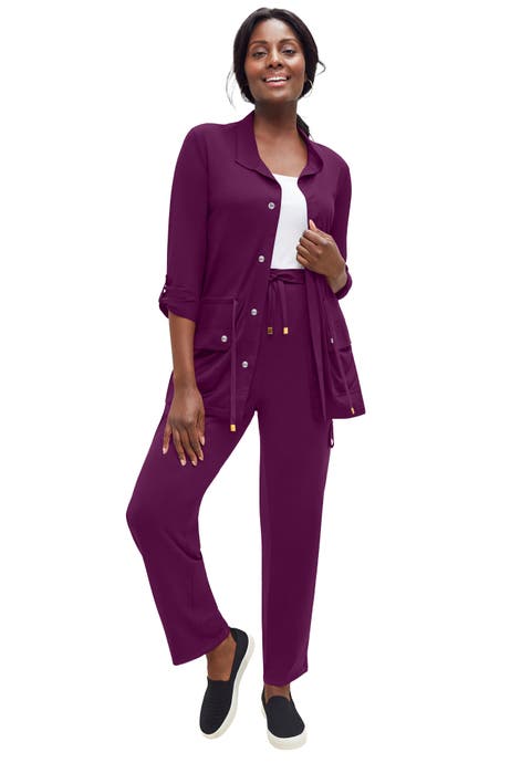 2-Piece Stretch Knit Cargo Set (Plus)