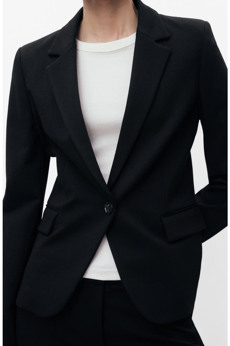 Fitted Suit Jacket, Alternate, color, BLACK