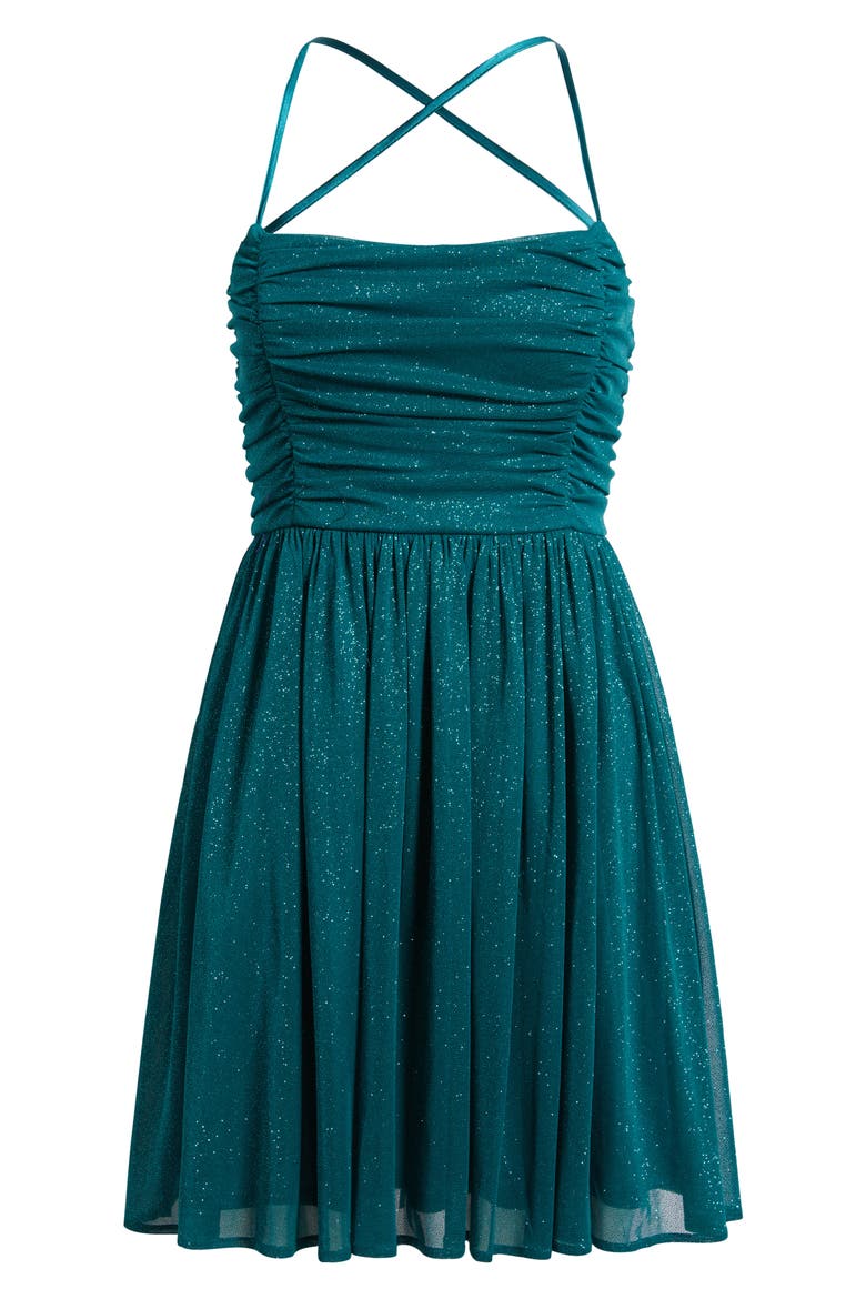 Glitter Knit Cocktail Minidress, Alternate, color, HUNTER