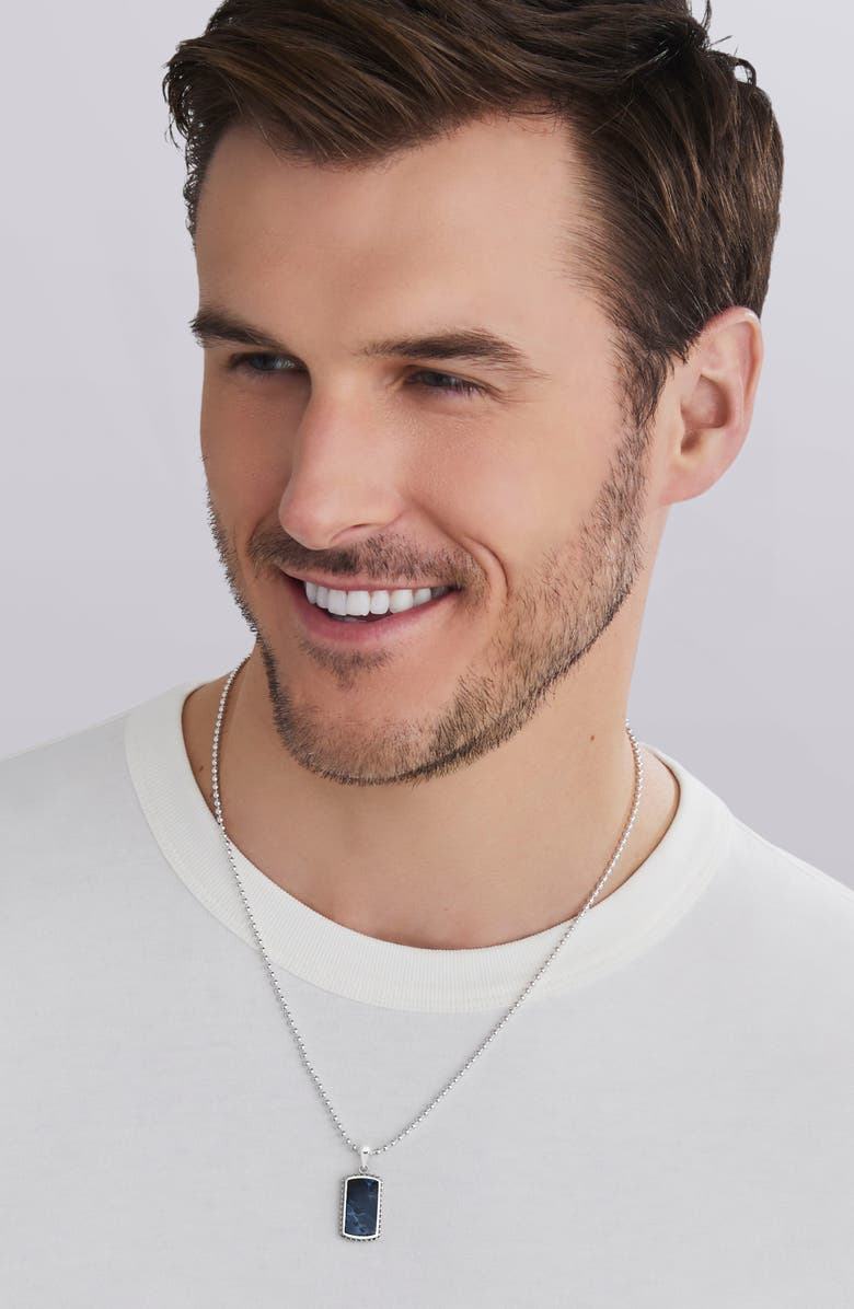 LAGOS Men's Anthem Pietersite ID Tag, Alternate, color, Silver