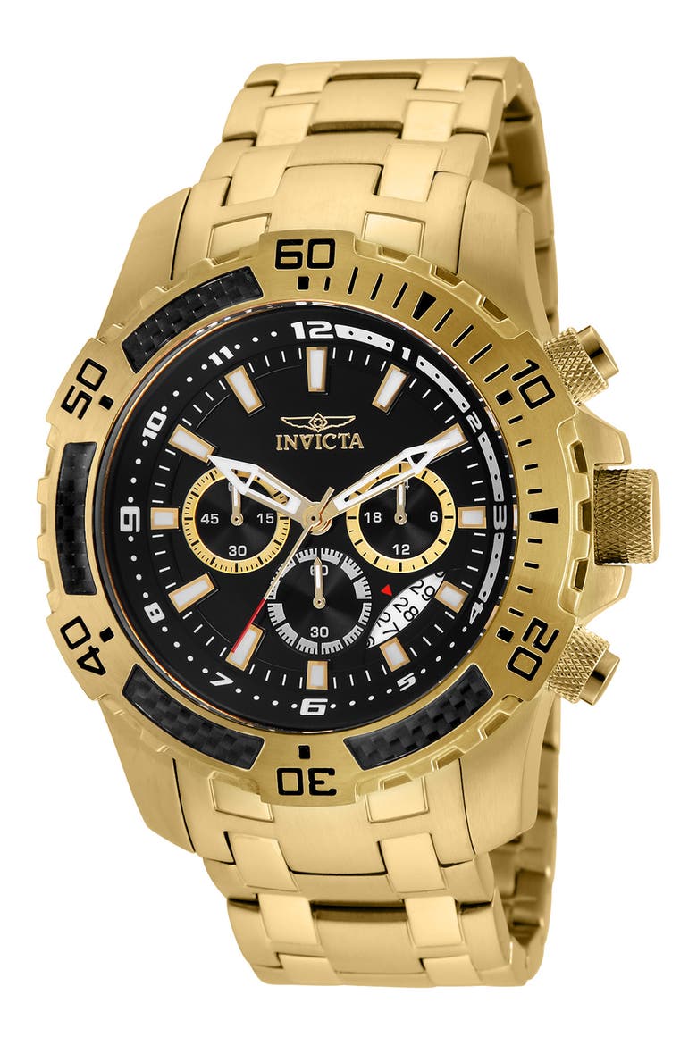 Pro Diver Chronograph Watch, 51mm, Main, color, BLACK/ GOLD