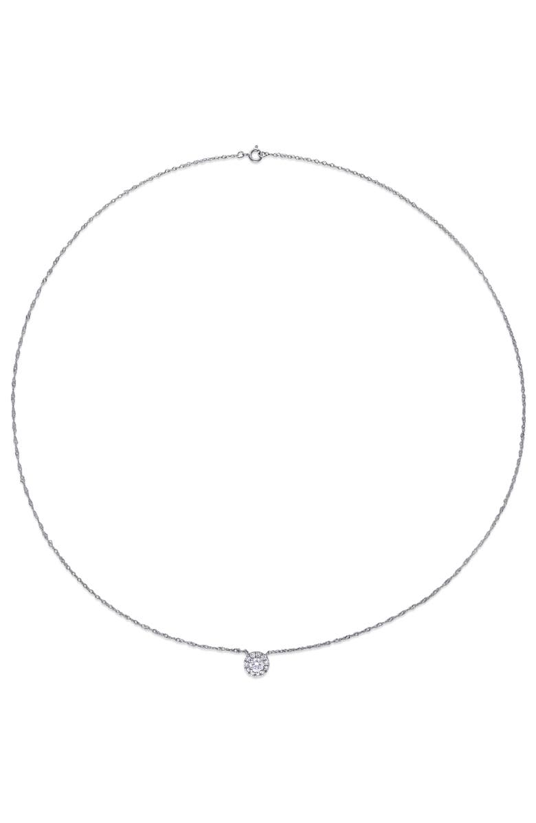 Julianna B. Lab-Grown Diamond Halo Necklace 14k, Alternate, color, White Gold