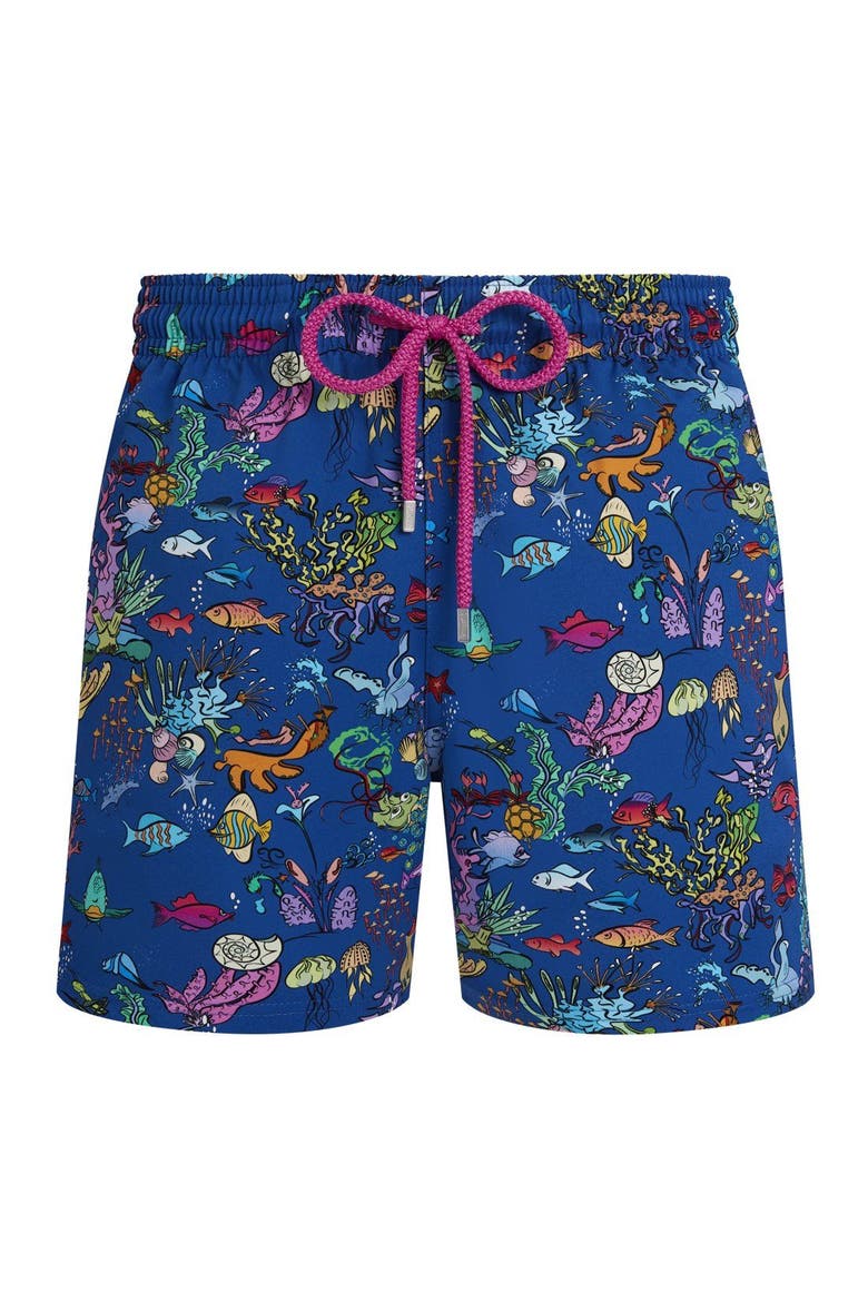 Stretch Short Swim Trunks, Alternate, color, Palace Blue