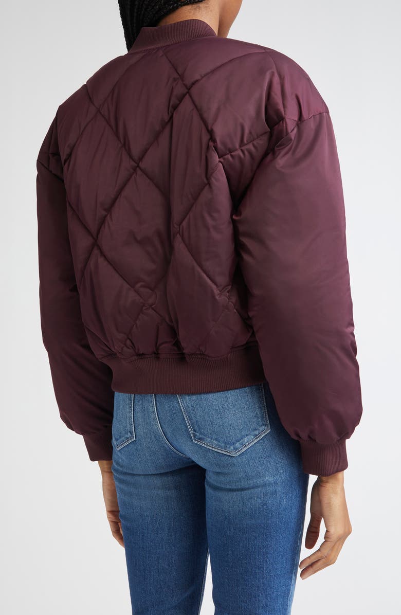 L'AGENCE Violeta Reversible Bomber Jacket, Alternate, color, Wine/ Herringbone