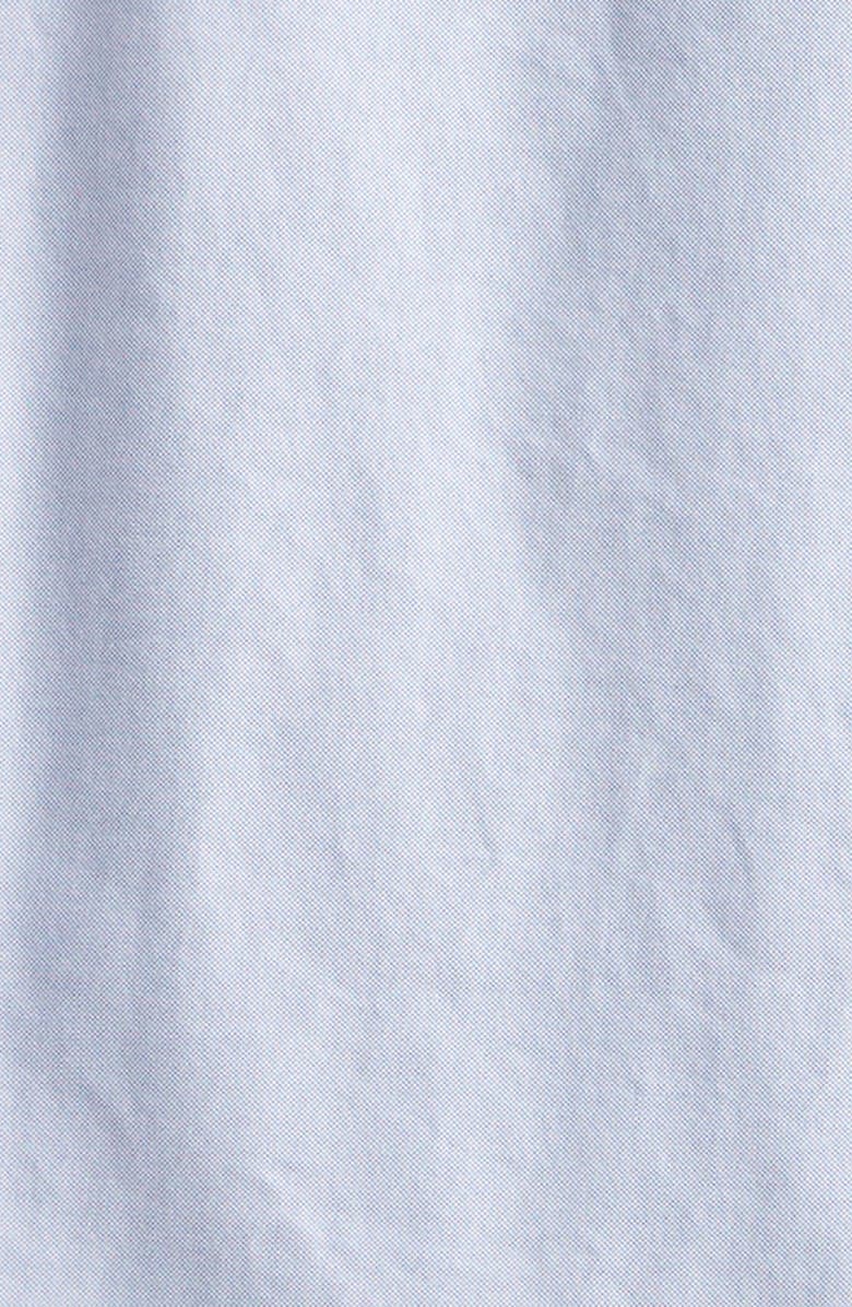 Thom Browne Tricolor Trim Short Sleeve Cotton Button-Down Shirt, Alternate, color, 